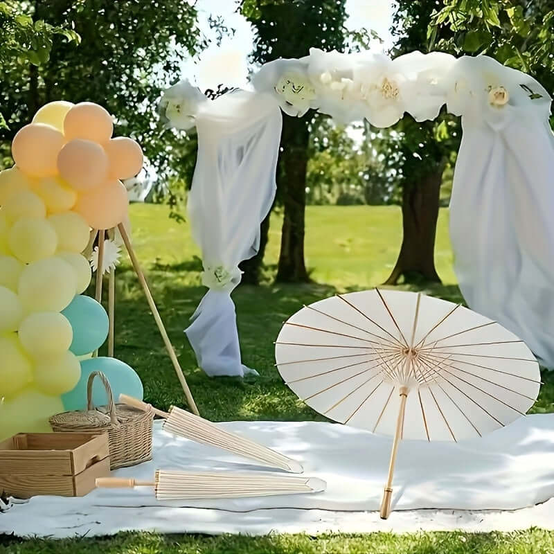 10pcs Large White Paper Umbrellas - Whimsical Design Umbrellas Luxurious Weddings