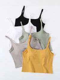 Scoop Neck Cropped Cami with Chest Pads Singlet Luxurious Weddings
