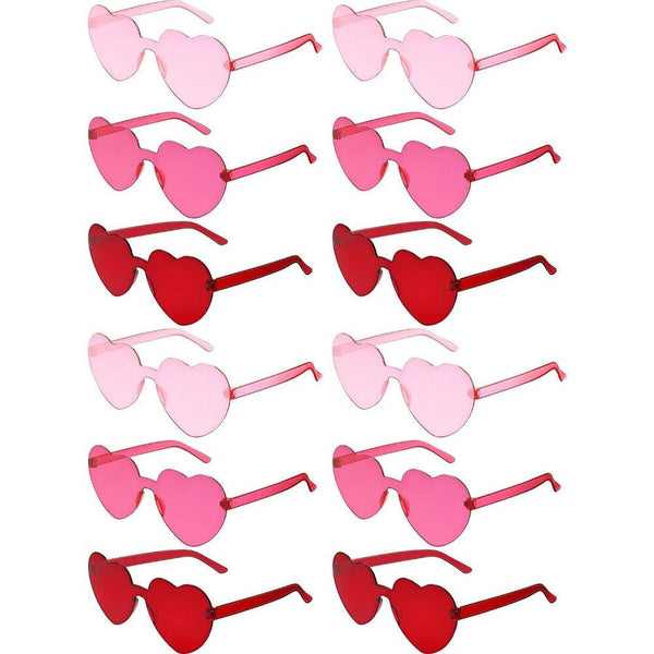 12Pcs Heart Shape RimlessSunglasses Luxurious Weddings