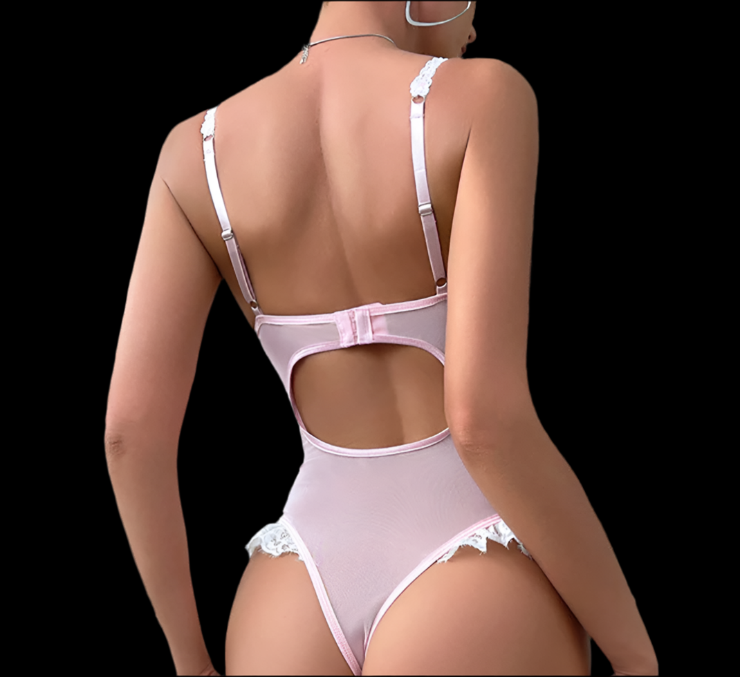 Eleganter Bodysuit aus Spitze mit offenem Schritt