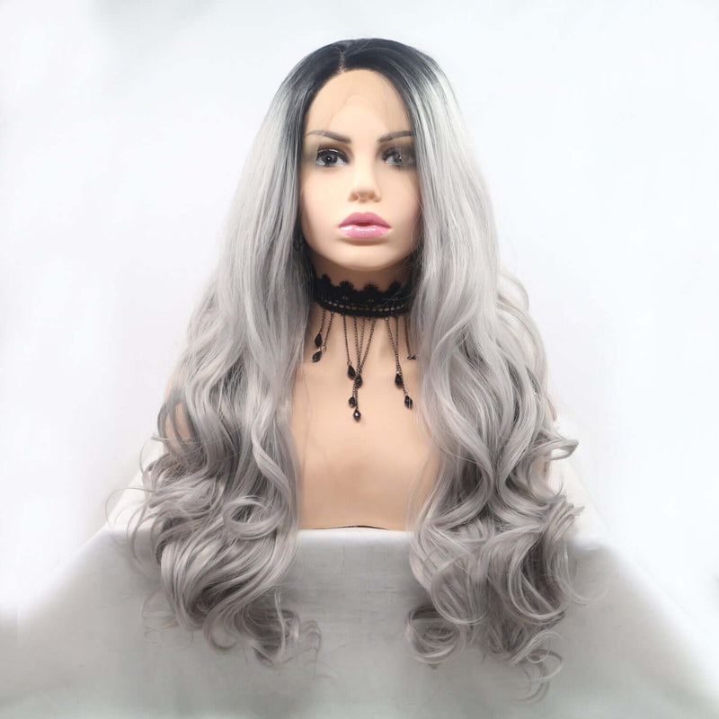 13*3" Lace Front Wigs Synthetic Long Wavy 24" 130% Density Lace front Luxurious Weddings