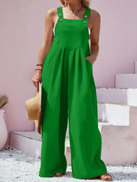 Plus Size Square Neck Wide Leg Overalls Plus size Luxurious Weddings