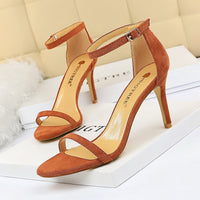 High-heeled suede open-toe pumps shoes Luxurious Weddings