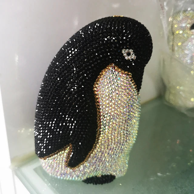 Designer Black Diamond Penguin Crystal Bag Handbags Luxurious Weddings