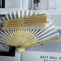 Custom Silk Hand Fans – 30 Pieces Elegant Favors Party Supplies Luxurious Weddings