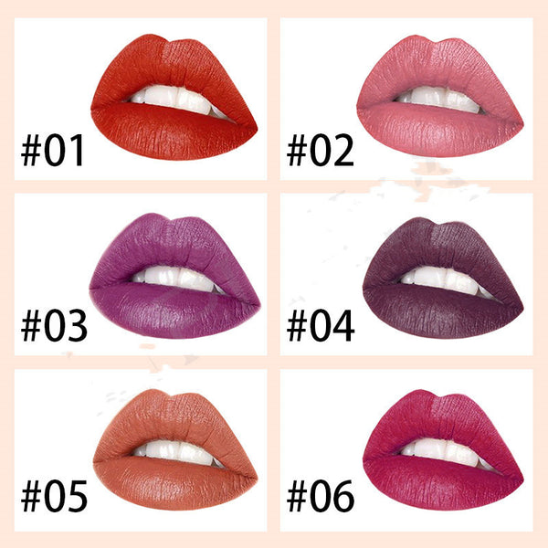 6 Colors Luxury Platinum Waterproof Matte Long Lasting Makeup Lipstick Luxurious Weddings