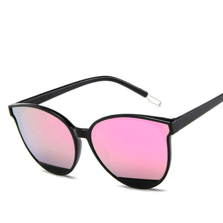 Ladies round frame sunglasses with pink mirrored lenses, perfect for formal wear & accessories NZ.