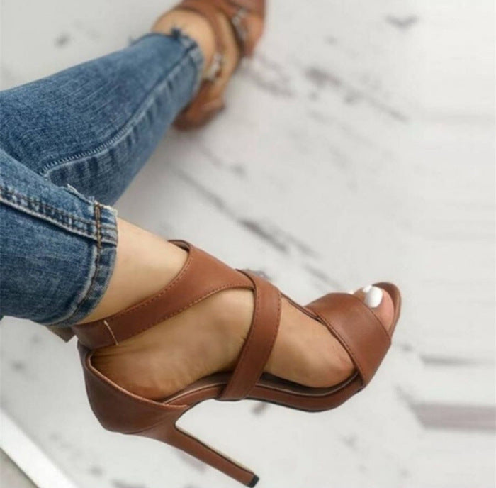 High-heeled Sandals Hollow Roman Women's Shoes Boots Luxurious Weddings