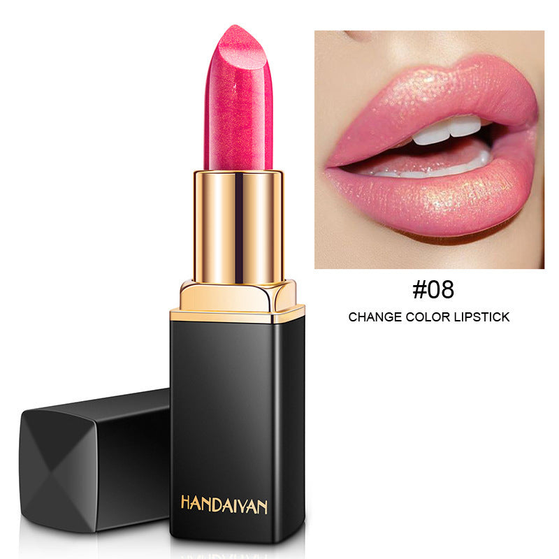 Shiny Metallic Lipstick Pearlescent Color Temperature Change Lipstick Gilt Lipstick Lipstick
