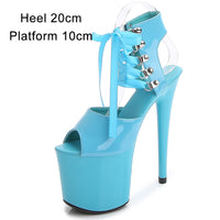 Women's Summer Super High Heel Sandals Hollow Stiletto Heels Platforms