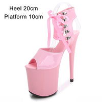 Women's Summer Super High Heel Sandals Hollow Stiletto Heels Platforms