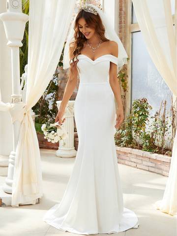 Teresa Off Shoulder Tube Mermaid Hem Wedding Dress Wedding Dresses Luxurious Weddings