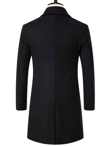 Men 1pc Single Breasted Overcoat