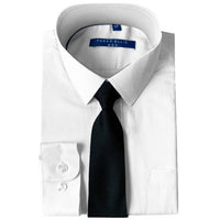 White Boys Dress Shirt, Solid Black Tie Shirt Luxurious Weddings