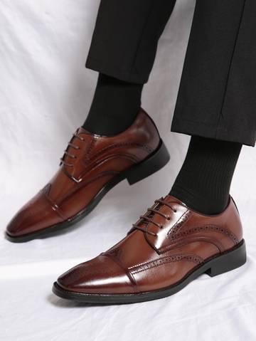 Men's Brogue Carved PU Leather Shoes Dress Shoes Luxurious Weddings