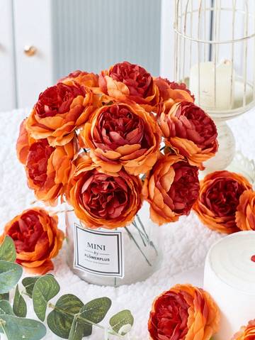 6pcs Artificial Peony Flower Heads Artificial Flowers Luxurious Weddings