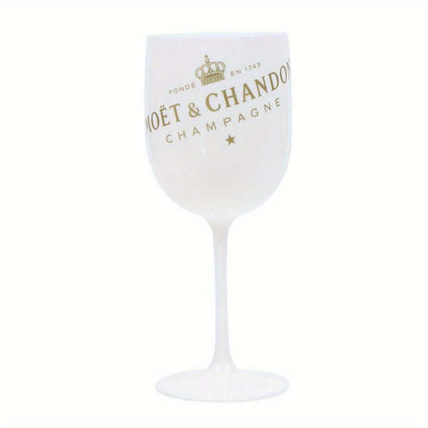 a white wine glass with a crown on it