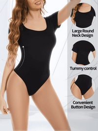 Seamless Short Sleeve Jumpsuit: Abdomen Compression and Butt Lifting