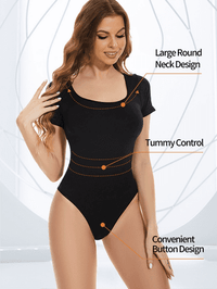 Seamless Short Sleeve Jumpsuit: Abdomen Compression and Butt Lifting