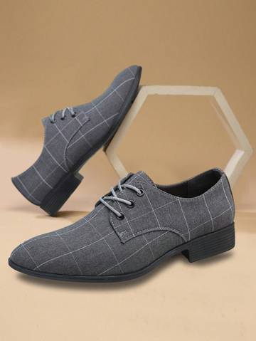 Lace Up Hollow Out Dress Shoes, Business Gray Formal Shoes Luxurious Weddings