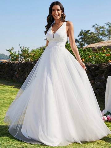 Jessica Lace Bodice Mesh Wedding Dress Wedding Dresses Luxurious Weddings