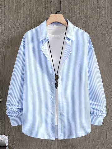 Men's Striped Button-Front Shirt