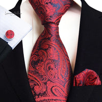 Stylish Paisley Tie & Waistband Set Necktie Luxurious Weddings