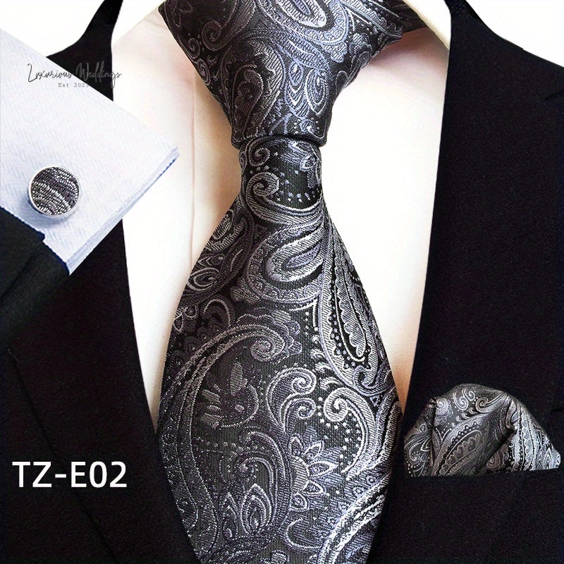 Stylish Paisley Tie & Waistband Set Necktie Luxurious Weddings