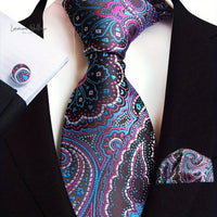 Stylish Paisley Tie & Waistband Set Necktie Luxurious Weddings