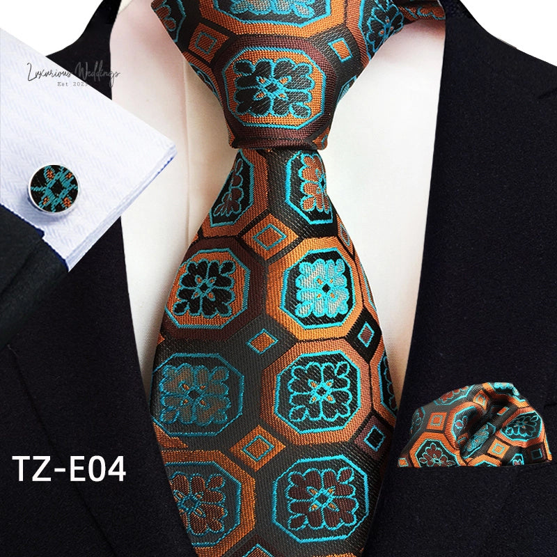 Stylish Paisley Tie & Waistband Set Necktie Luxurious Weddings