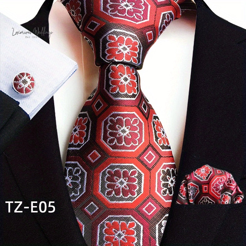 Stylish Paisley Tie & Waistband Set Necktie Luxurious Weddings