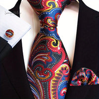 Stylish Paisley Tie & Waistband Set Necktie Luxurious Weddings