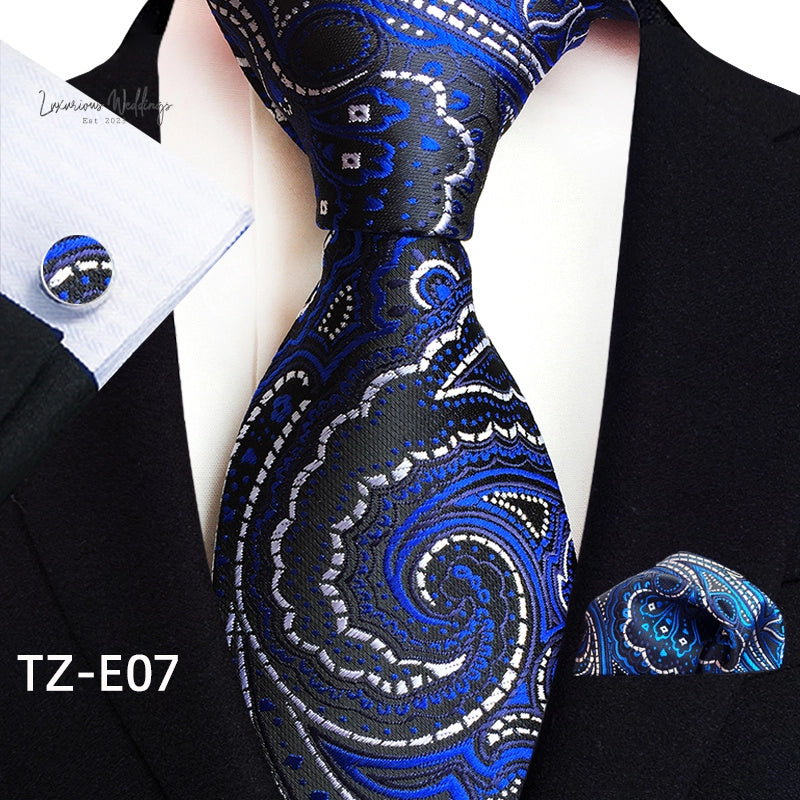 Stylish Paisley Tie & Waistband Set Necktie Luxurious Weddings