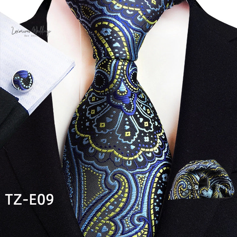 Stylish Paisley Tie & Waistband Set Necktie Luxurious Weddings