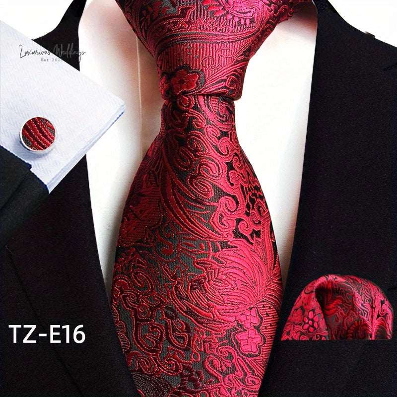Stylish Paisley Tie & Waistband Set Necktie Luxurious Weddings