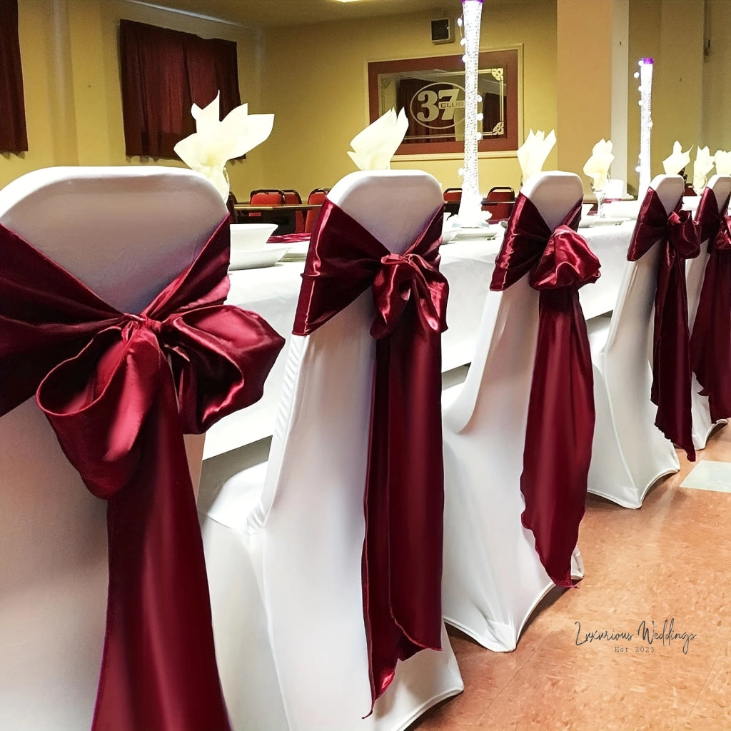 50pcs Satin Wedding Chair Sashes Chair Sashes Luxurious Weddings