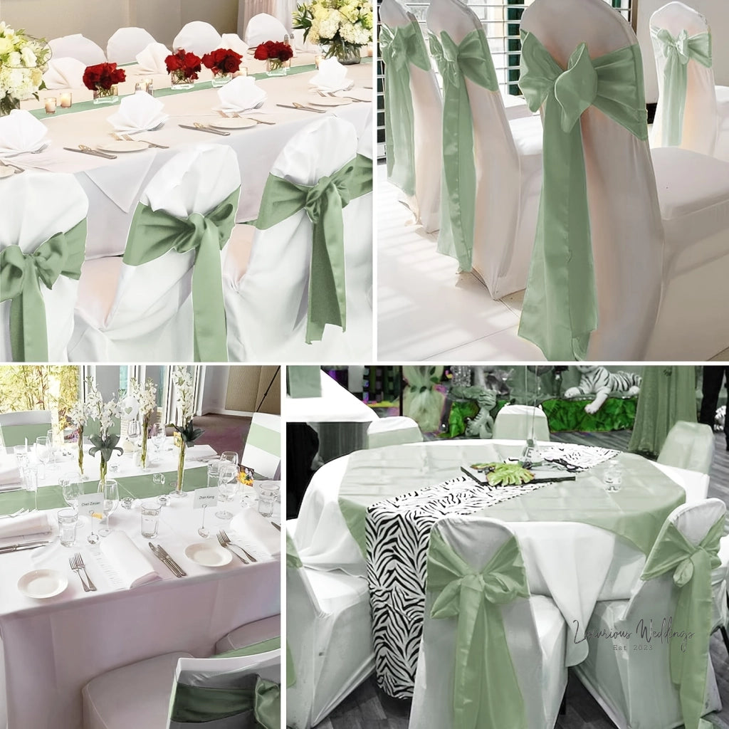 50pcs Satin Wedding Chair Sashes Chair Sashes Luxurious Weddings