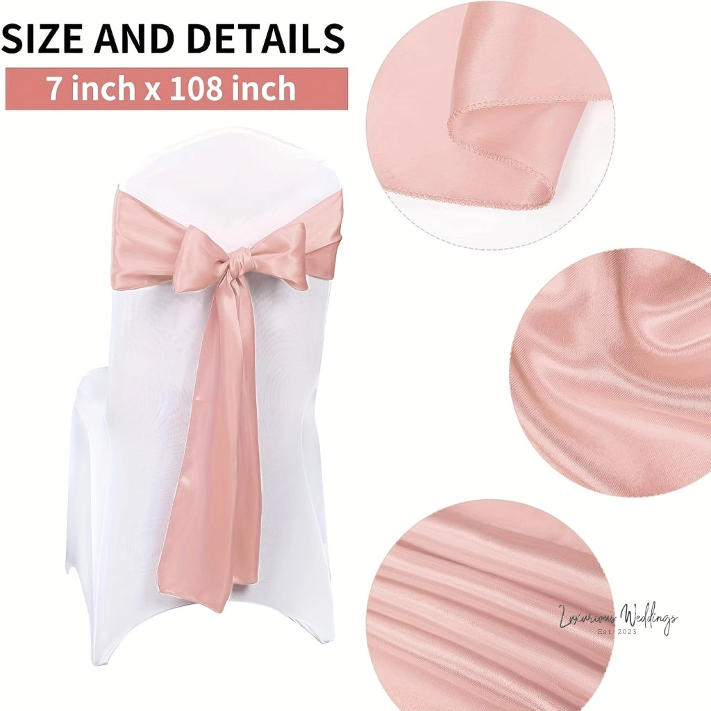 50pcs Satin Wedding Chair Sashes Chair Sashes Luxurious Weddings