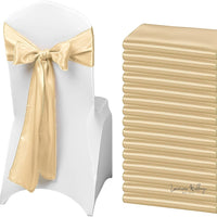 50pcs Satin Wedding Chair Sashes Chair Sashes Luxurious Weddings