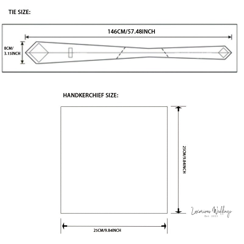 Men's Paisley Tie Gift Set - 5 Pc with Cufflinks & Scarf Tie Set Luxurious Weddings