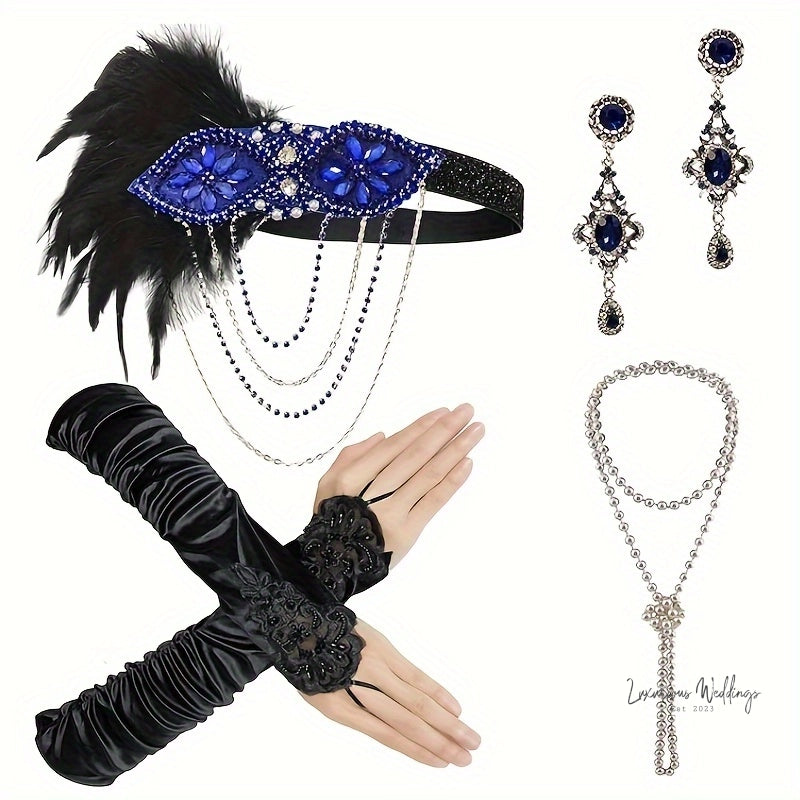 1920s Gatsby Accessory Set - Elegant Alloy Details Costume Set Luxurious Weddings