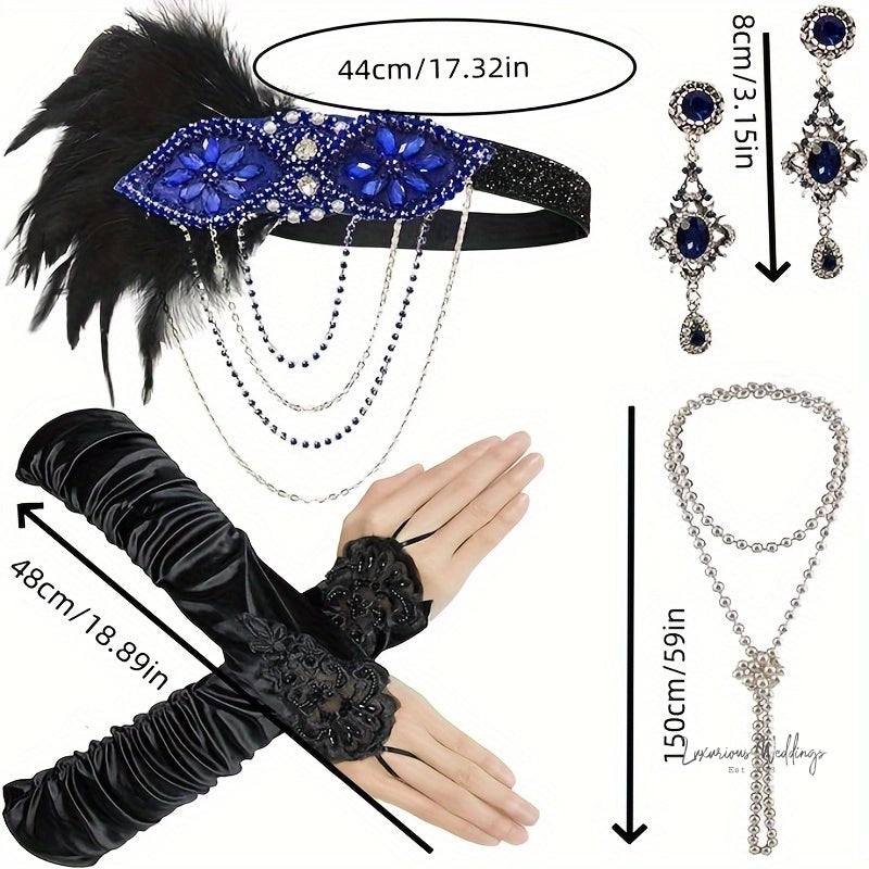 1920s Gatsby Accessory Set - Elegant Alloy Details Costume Set Luxurious Weddings