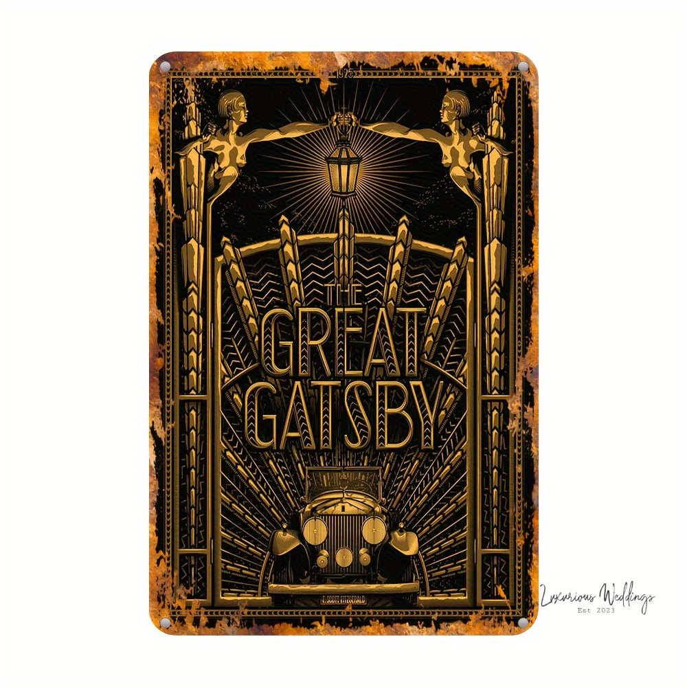 Vintage Aluminum Tin Sign - Great Gatsby Wall Decor - 30x20cm Wall Decor Luxurious Weddings