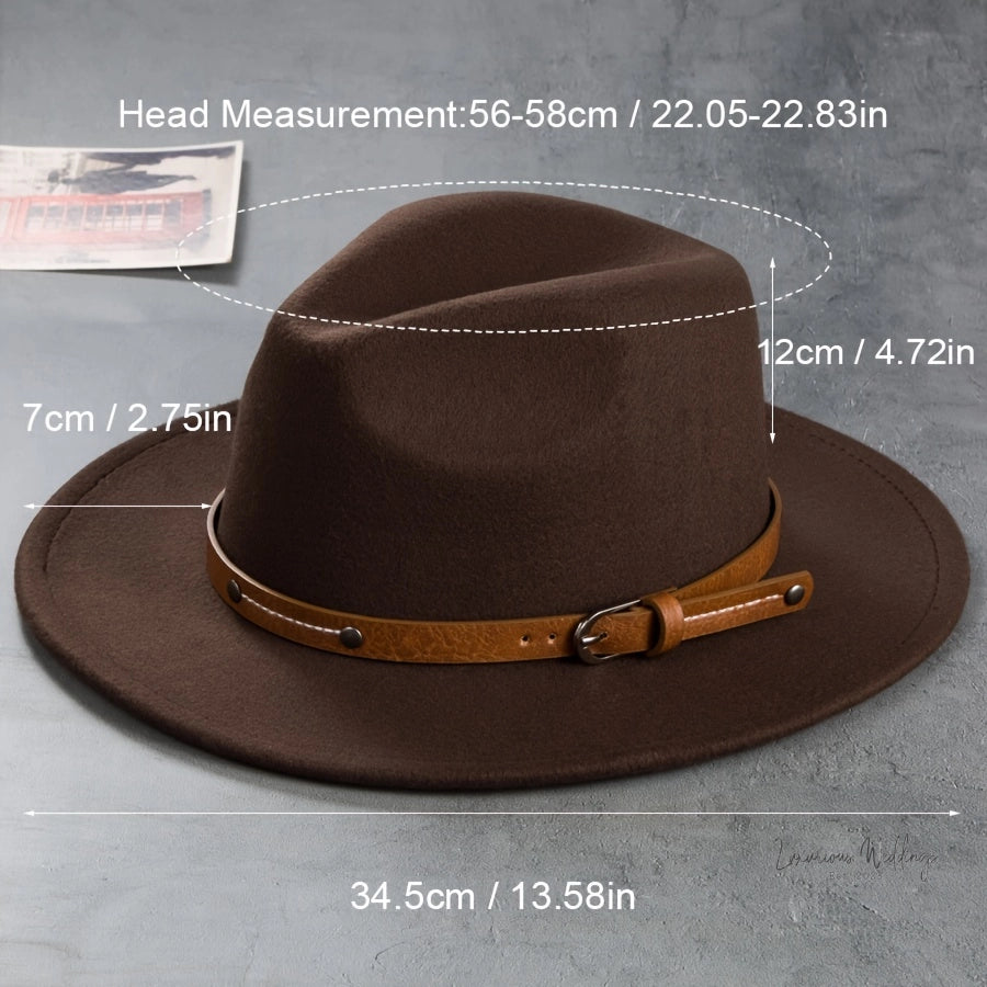Vintage Wool Top Hat with Leather Buckle -Wedding Accessories Hats Luxurious Weddings