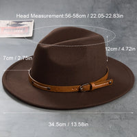 Vintage Wool Top Hat with Leather Buckle -Wedding Accessories Hats Luxurious Weddings