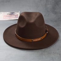 Vintage Wool Top Hat with Leather Buckle -Wedding Accessories Hats Luxurious Weddings