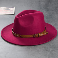 Vintage Wool Top Hat with Leather Buckle -Wedding Accessories Hats Luxurious Weddings