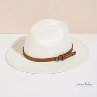 Vintage Wool Top Hat with Leather Buckle -Wedding Accessories Hats Luxurious Weddings