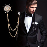 Rhinestone Suit Brooch - Elegant Alloy Accessory with Funky Design Suit Booch Luxurious Weddings