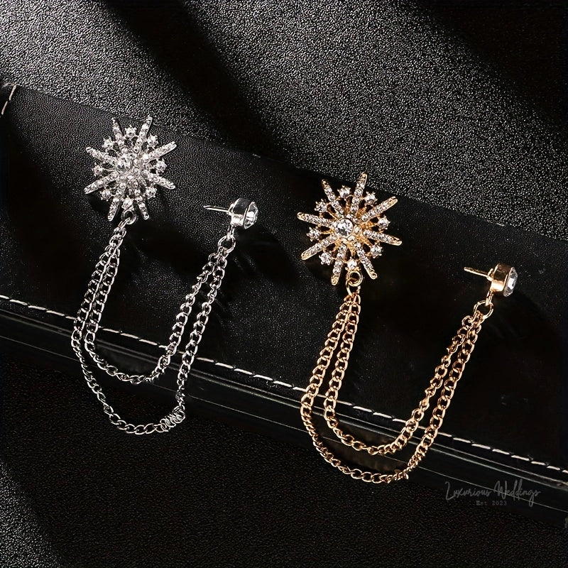 Rhinestone Suit Brooch - Elegant Alloy Accessory with Funky Design Suit Booch Luxurious Weddings